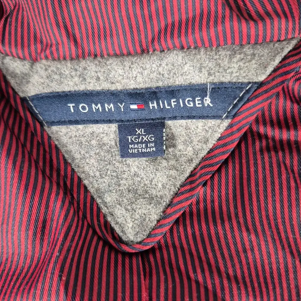 Tommy Hilfiger Gray Wool Toggle Duffle Hooded Coat Jacket Women's XL